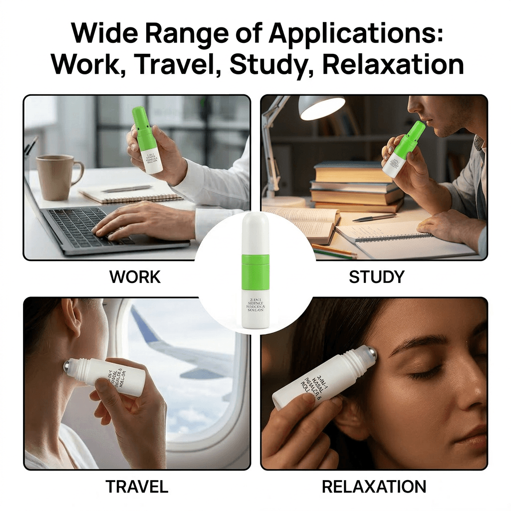 2-in-1 Roll-on Inhaler Usage Scenarios