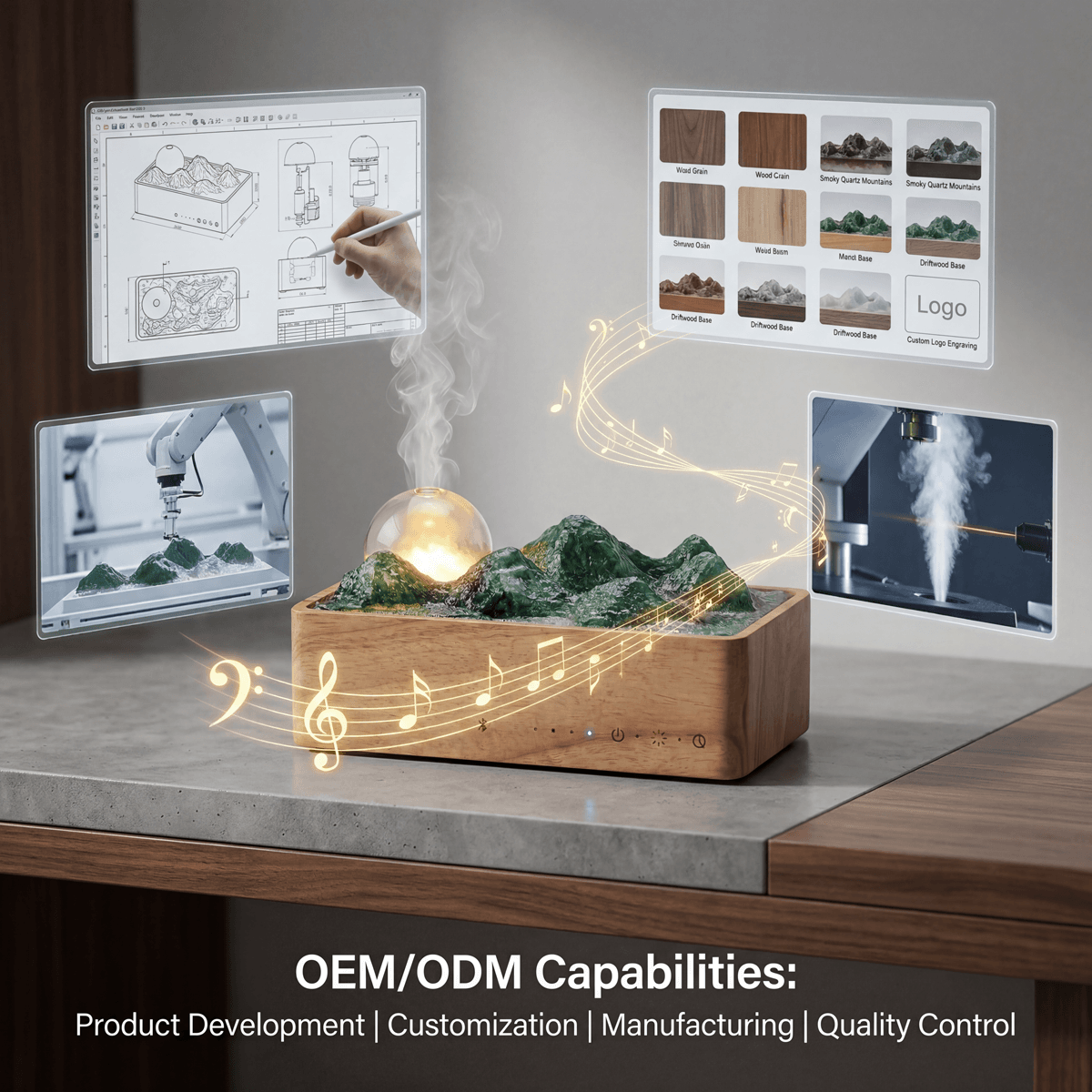 Aroma Diffuser with Bluetooth Speaker OEM